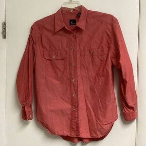 Women's Coral Button-Up Blouse